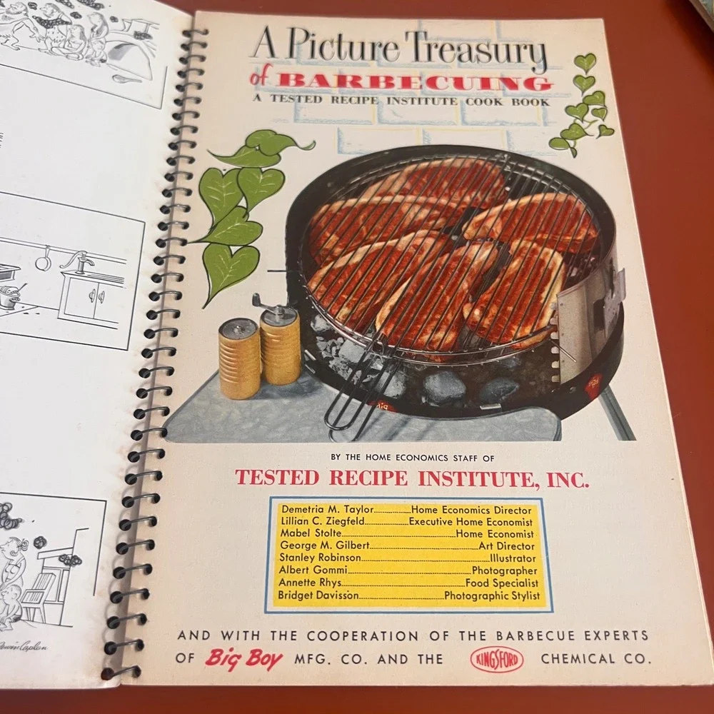 Vintage Big Boy Barbecue Book 1950s Spiral Cookbook Mid Century Grilling Recipes